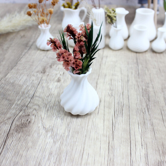 1:12 Miniature White Art Vase