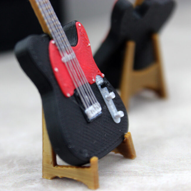 1:12 miniature electric guitar with stand