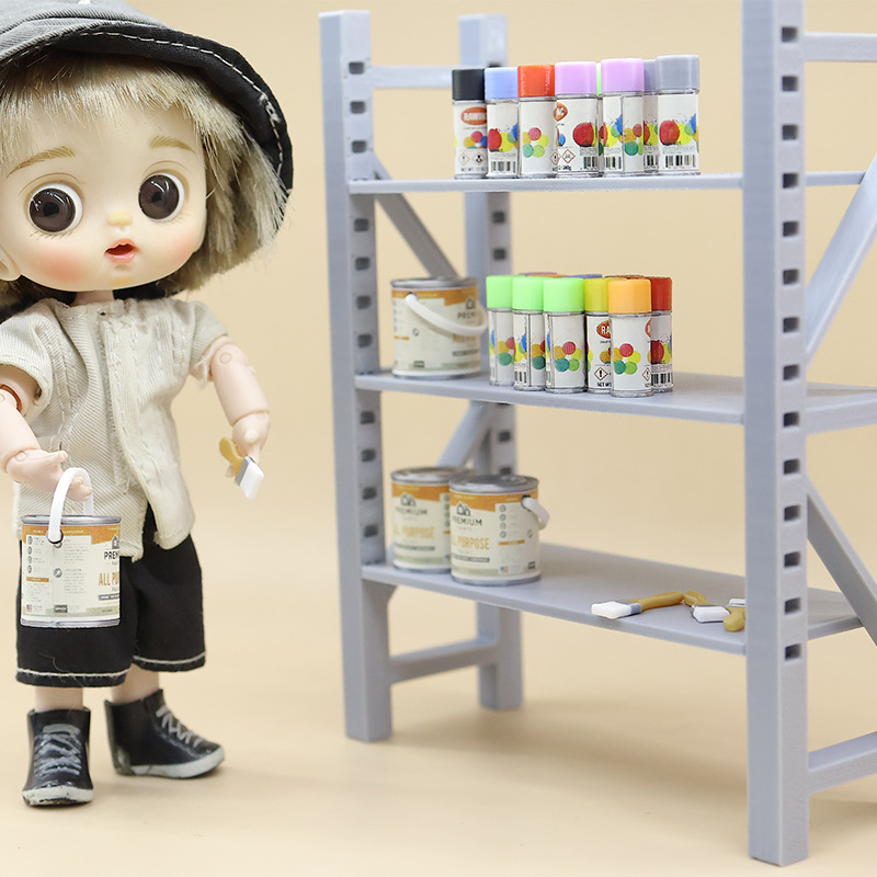 1:12 Miniature Paint Bucket and Brush