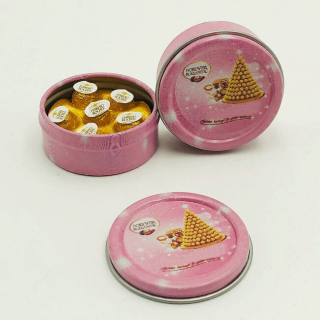 1:12 Miniature Red Gold Chocolate Gift Tin
