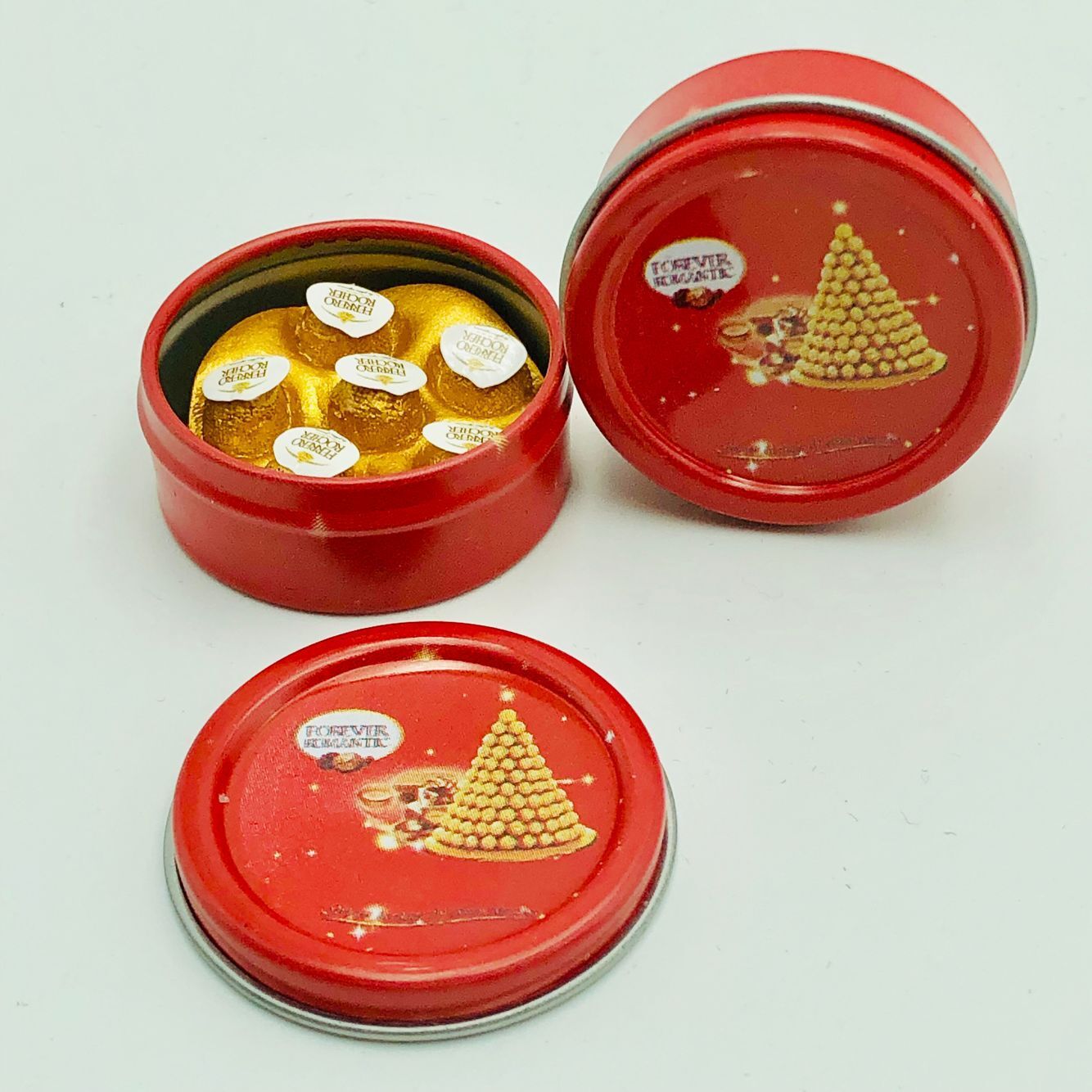 1:12 Miniature Red Gold Chocolate Gift Tin