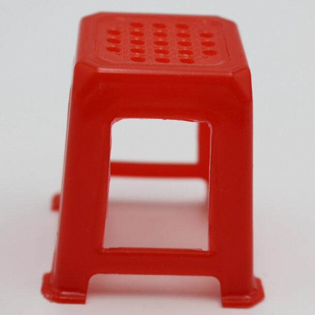 1:12 Miniature Red Plastic Utility Stool
