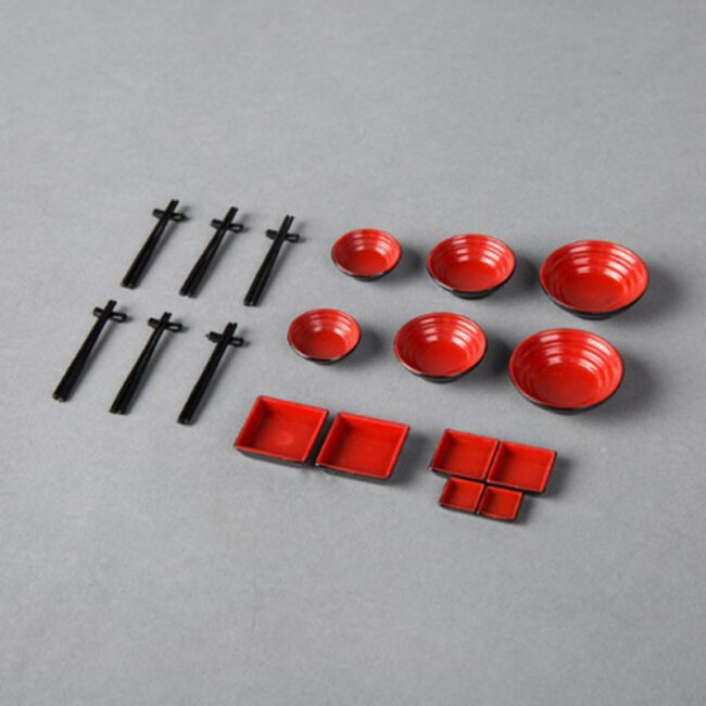 1:12 Miniature Asian Style Bowls and Dishes Set