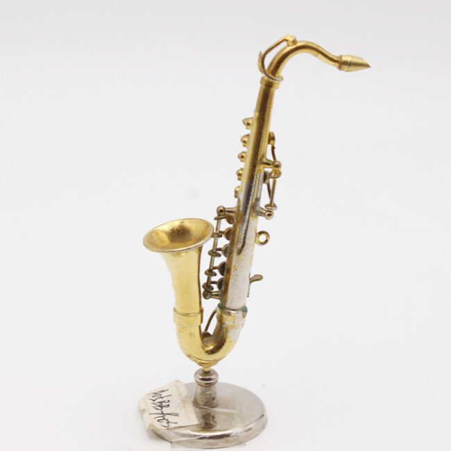 1:12 Miniature Brass Saxophone with Stand