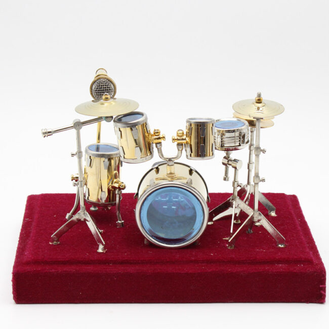 1:12 Miniature Brass Drum Set