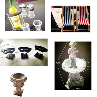 1:12 Miniature Sushi Wine Rack and Beach Chair Scene Set