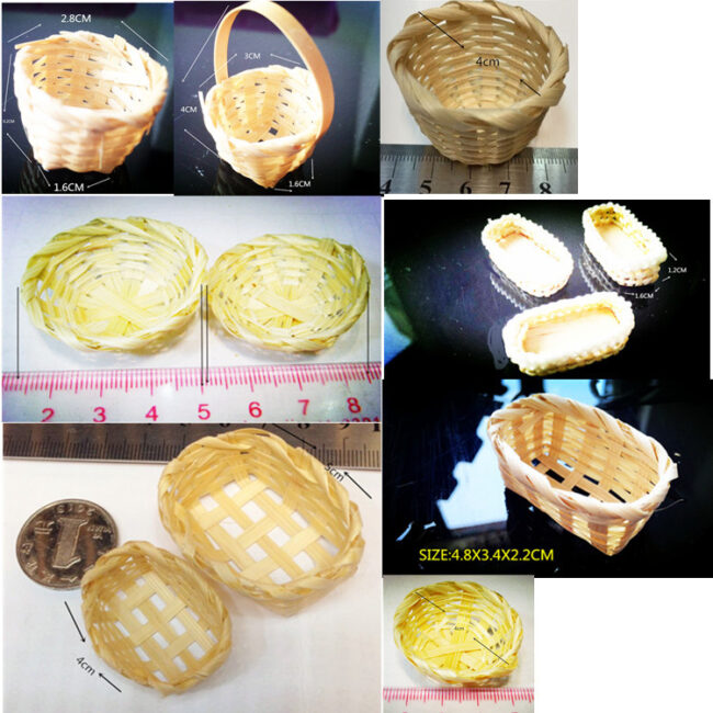1:12 Miniature Clay Bamboo Basket Prop
