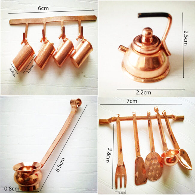 1:12 Miniature Kettle Spoon and Cup Set
