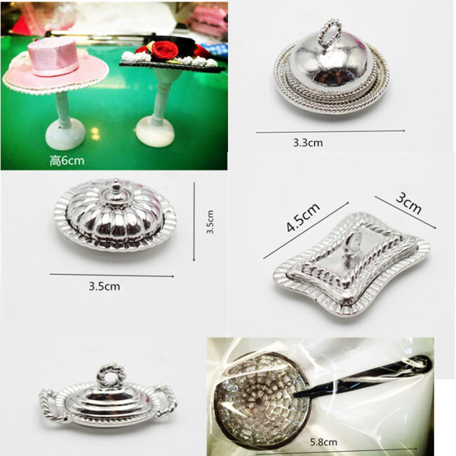 1:12 Miniature Silver Buffet Serving Ware Set