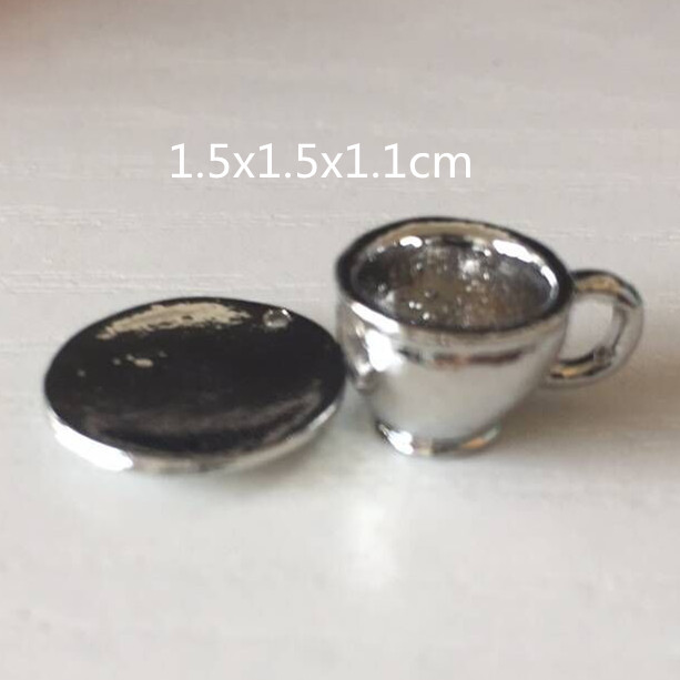 1:12 Miniature Silver Cup and Saucer
