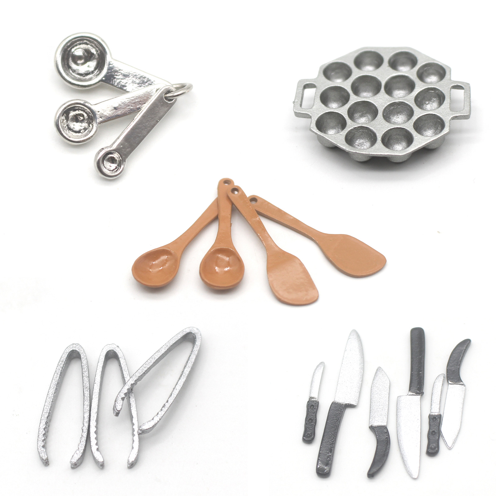 1:12 miniature kitchen utensil and measuring spoon set