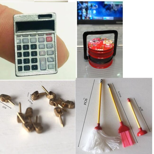 1:12 miniature shop props calculator and tool mix