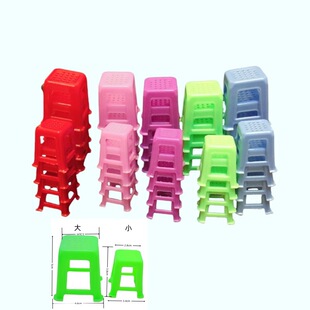 1:12 miniature stackable plastic stools in red pink green and blue