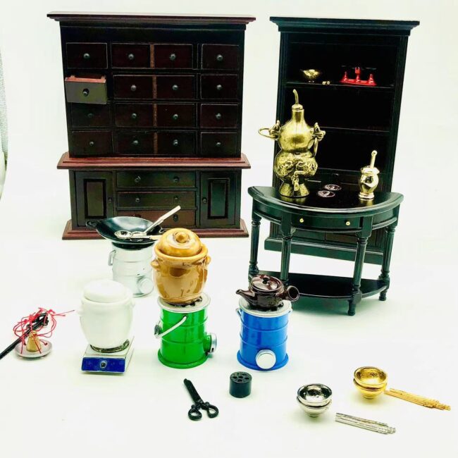 1:12 miniature apothecary kitchen prop assortment