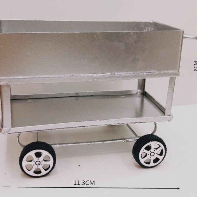 1:12 Miniature Metal Two-Tier Service Cart