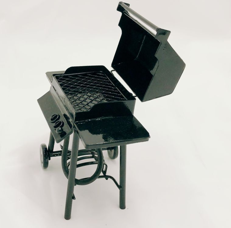1:12 Miniature Black Outdoor Gas BBQ Grill