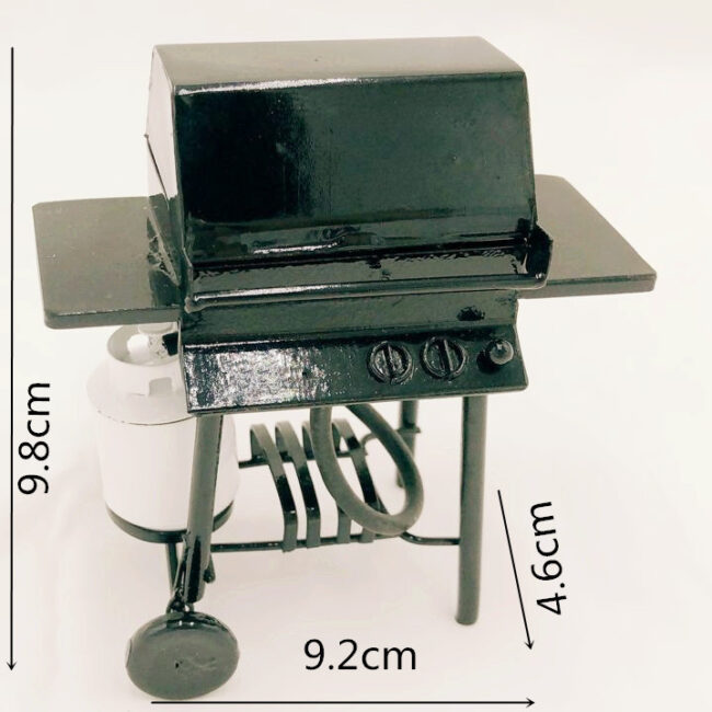 1:12 Miniature Black Outdoor Gas BBQ Grill