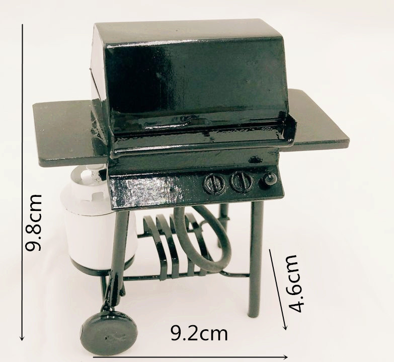1:12 Miniature Black Outdoor Gas BBQ Grill