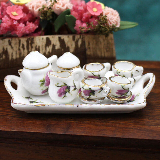 1:12 Miniature European Ceramic Tea Set