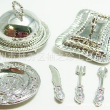 1:12 Miniature Silver Buffet Serving Ware Set