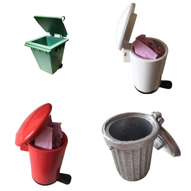 1:12 Miniature Kitchen Trash Bin Prop