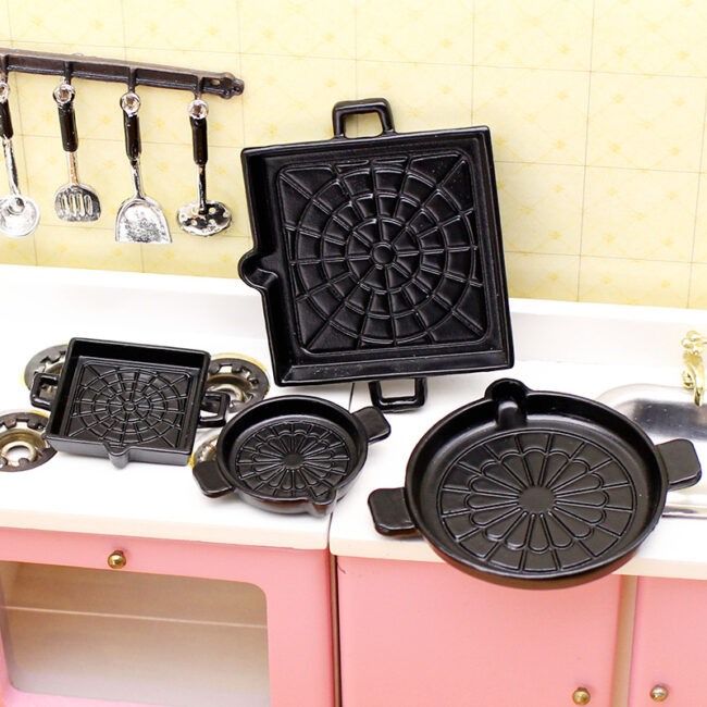 1:12 Miniature Alloy Grill Pan for Dollhouse
