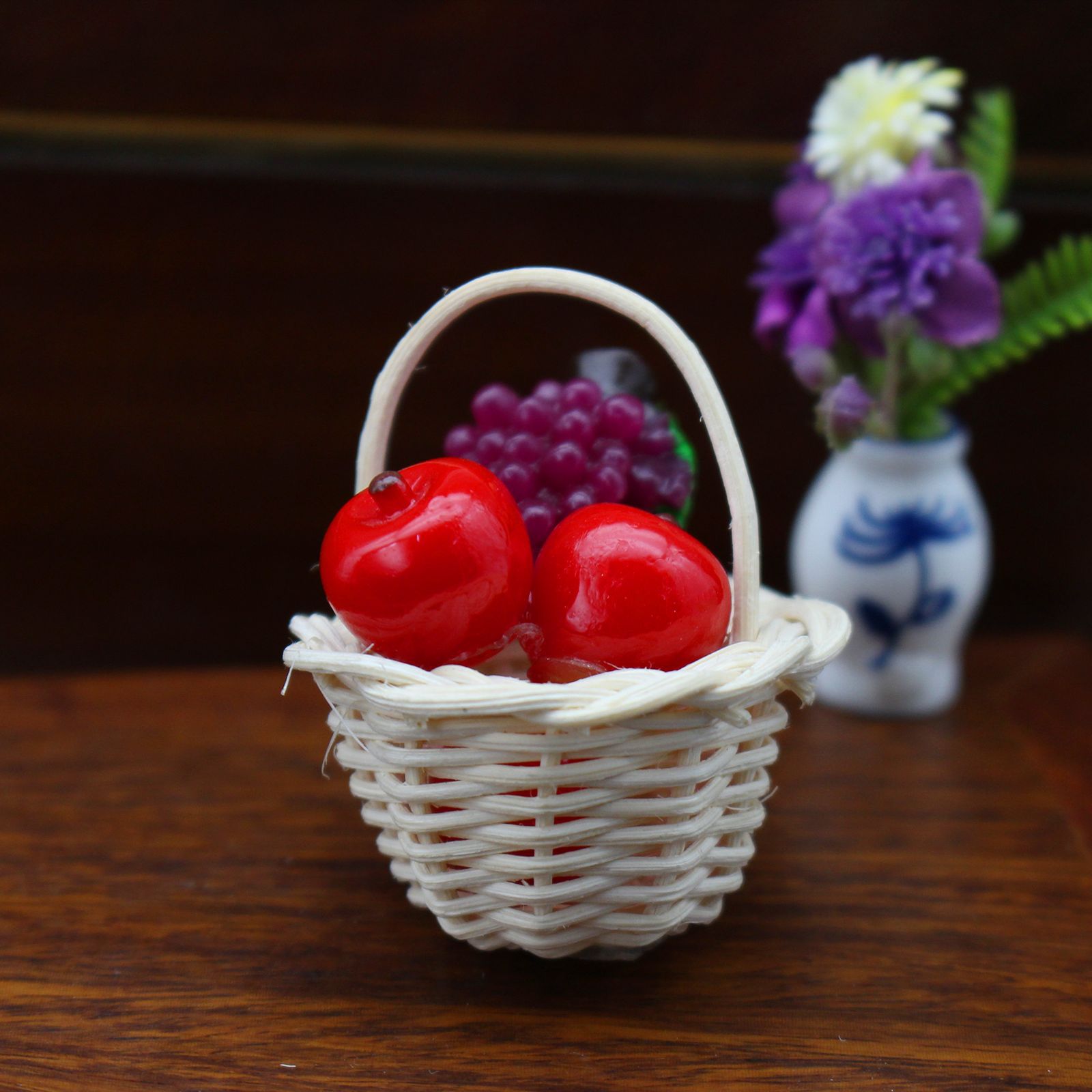 1:12 Miniature Handwoven Basket Prop