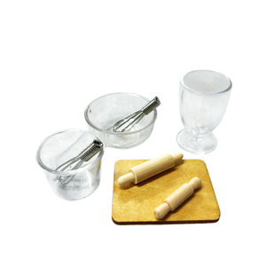 1:12 Miniature Kitchen Bowl Cup and Cutting Board Set