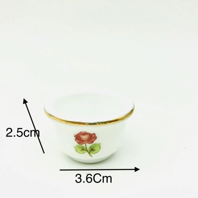 1:12 Miniature Ceramic Floral Planter Pot