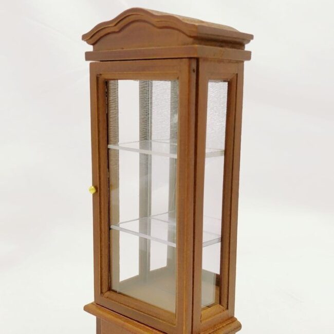 1:12 Miniature Mahogany Curio Display Cabinet