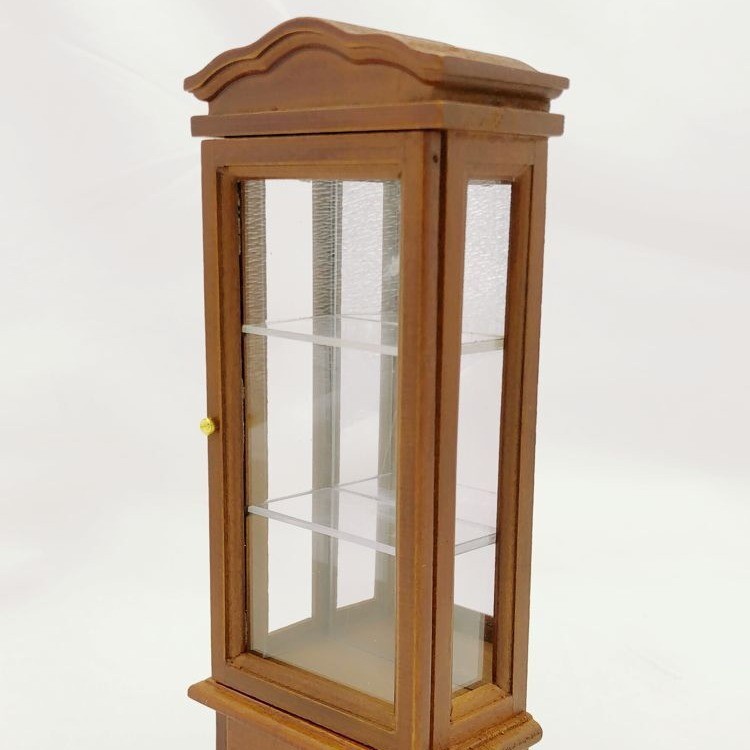 1:12 Miniature Mahogany Curio Display Cabinet