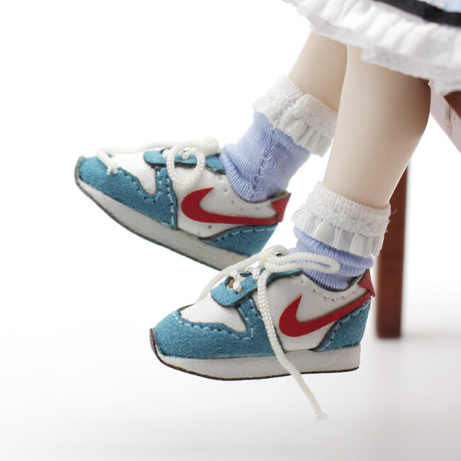 1:12 Miniature Doll Sneakers Blue White Red