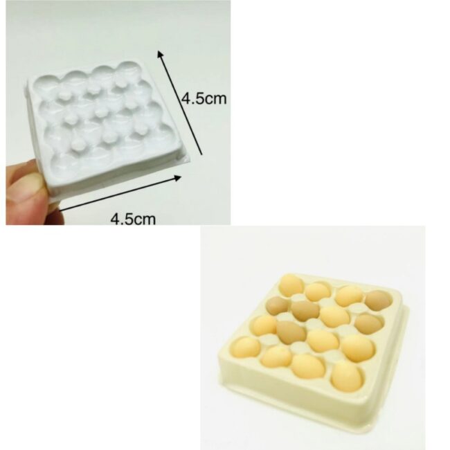 1:12 Miniature Egg Tray with 16 Eggs