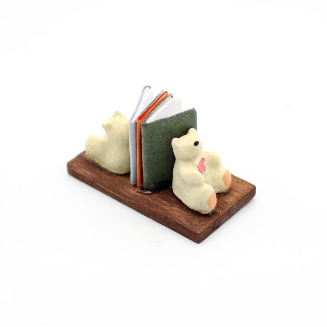 1:12 Miniature Vintage Bear Bookshelf Decor