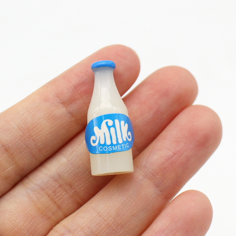 1:12 Miniature Resin Milk Bottle Props Set of 10