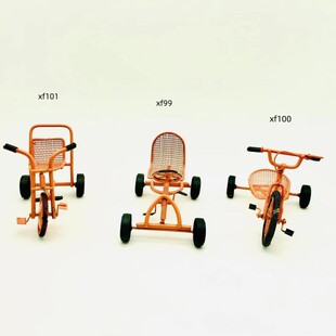 1:12 miniature iron tricycle with basket for dollhouse garden