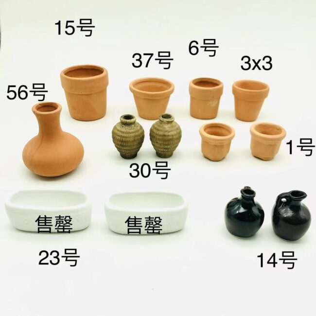 1:12 Miniature Red Clay Flower Pot for Dollhouse