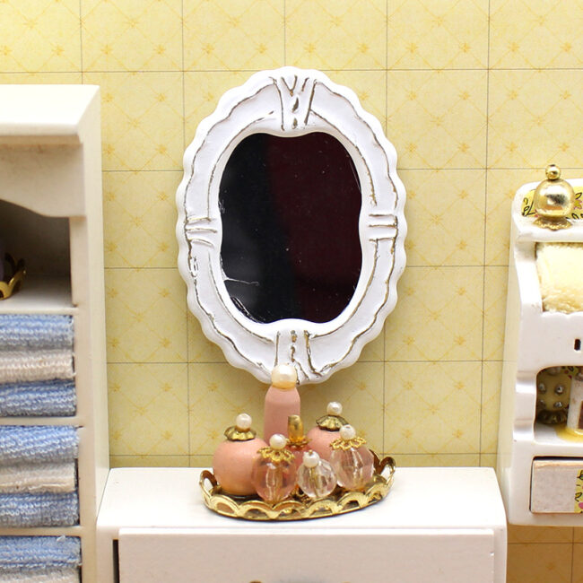 1:12 Miniature Carved Frame Mirror Prop