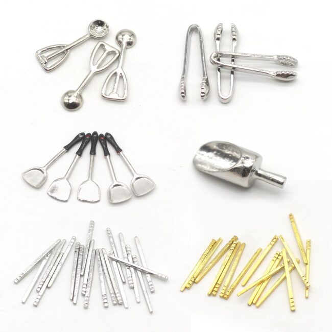 1:12 Miniature Kitchen Scoop and Towel Clip Set