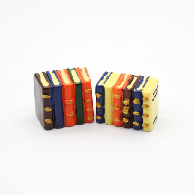 1:12 Miniature Colorful Books and Shelf Set