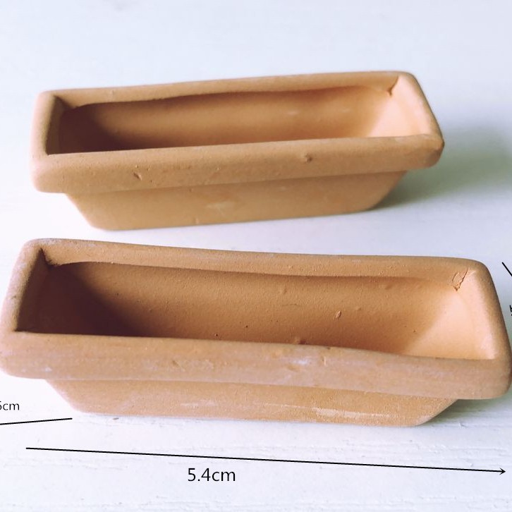 1:12 Miniature Terracotta Trough Planters Set