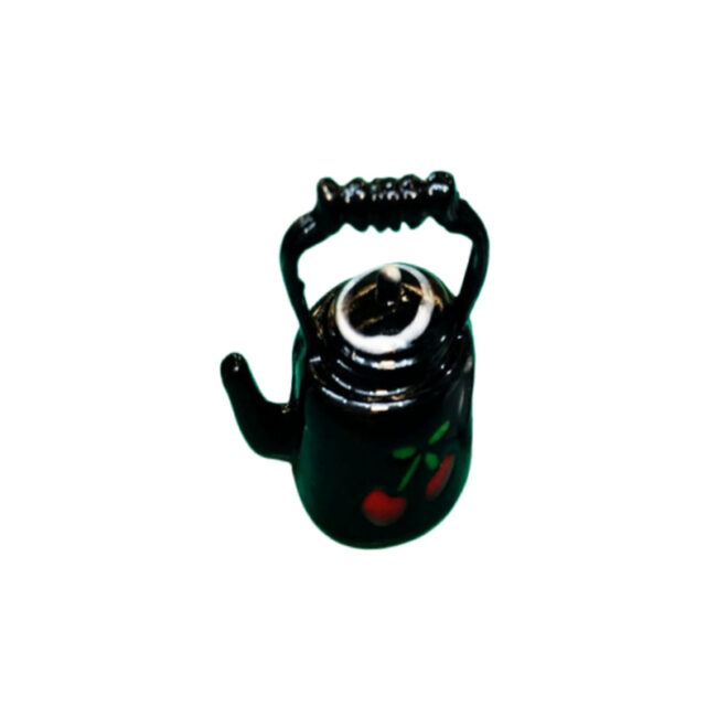 1:12 Miniature Cherry Motif Enamel Kettle