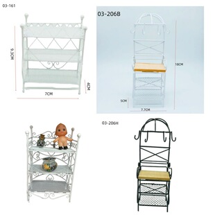 1:12 miniature iron garden display shelf for dollhouse outdoor scene