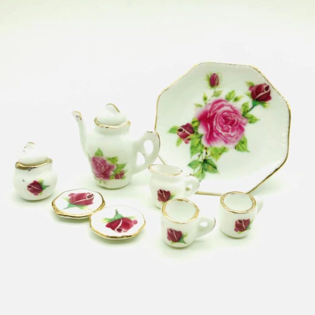 1:12 Miniature Ceramic Tea Set
