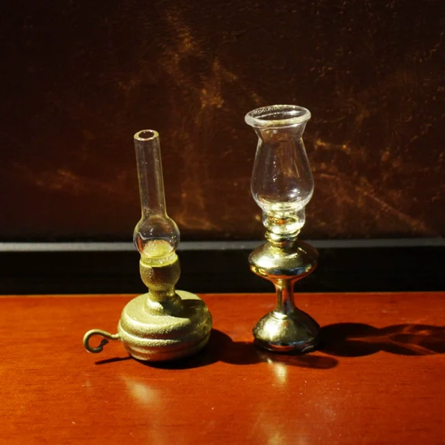 1:12 miniature glass candleholder for dollhouse lighting decor