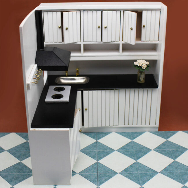 1:12 wooden dollhouse kitchen furniture miniature set
