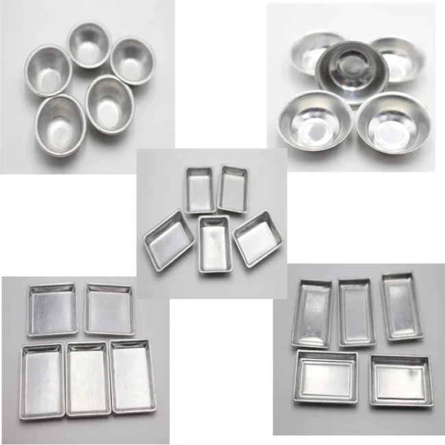 1:12 miniature aluminum trays for dollhouse kitchen and bakery food scenes